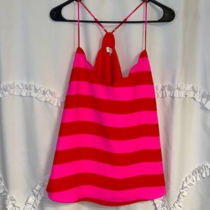 J crew red and pink striped tank never worn.